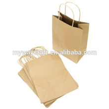 Totalizador simple de encargo del bolso de papel de Kraft del diseño para el regalo / el hacer compras